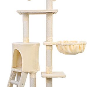 Cat Tree Cat Tower Indoor,Climbing Frame Jumping Toy, Multilevel Platform Condo House for Small Medium Large Cats and Kitten