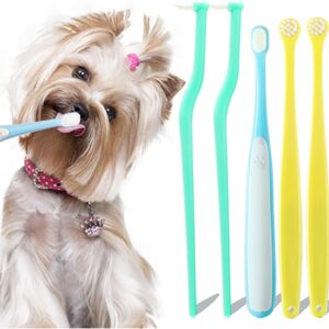 Dog Toothbrush Small Breed Cat Toothbrushes, Puppy Tooth Brushing Kit, Tiny Dog Tooth Brush, Micro Head Deep Teeth Cleaning Brushes for Mini Pet Doggie Kitten, Soft Bristles, 5 PCS