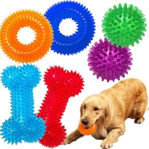 Dog Squeaky Toys Value Set Non-Toxic Squeaky Balls Toss Fetch Rubber Puppy Toys Dog Chew Toy for Small Medium Breed Pet Toys for Puppy (6 Pack Assorted)